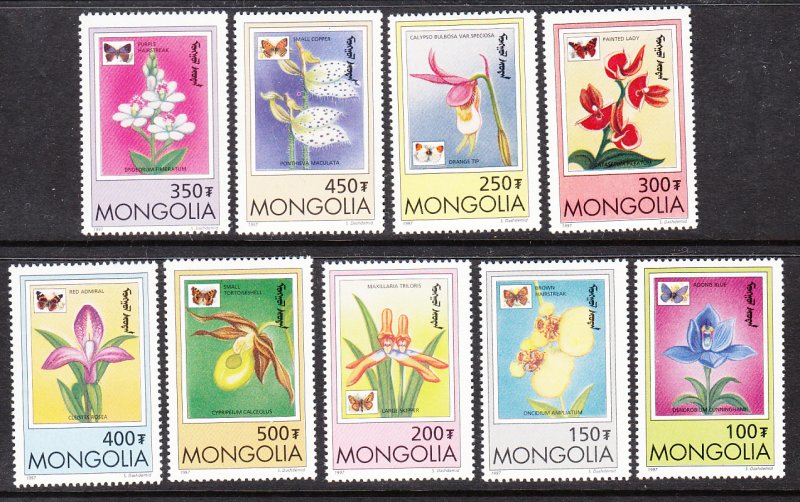 Mongolia 2269-2277 Orchids MNH VF