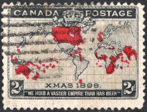 Canada SC#85 2¢ Map of the British Empire (1898) Used