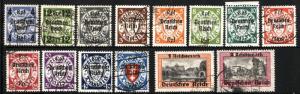 DANZIG SC# 241-254 Postage Stamps Collection GERMAN Occupied 1939 USED