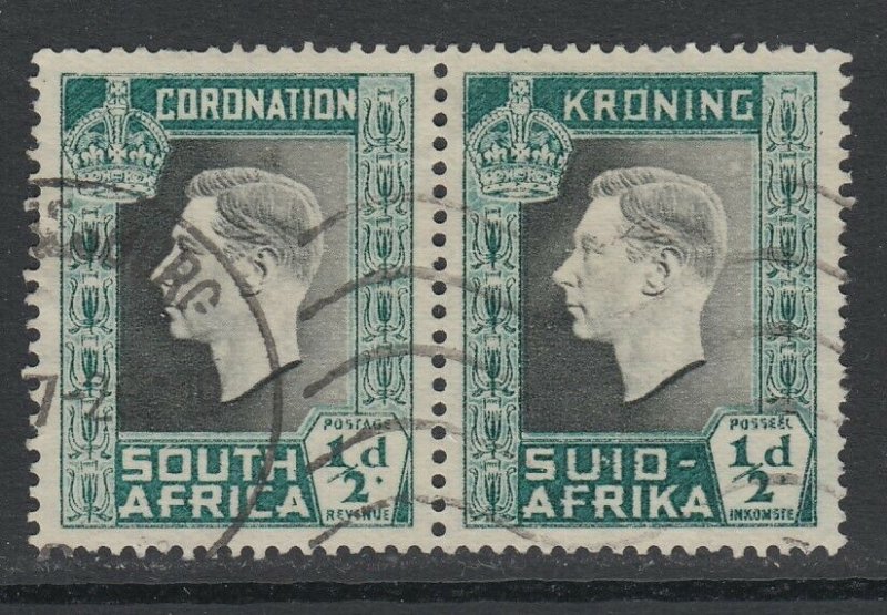 South Africa, UHB 64v8 (SG 71 var), used, Line Through Temple var