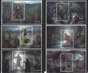 NEW ZEALAND 2022 Lord of The rings set of sheetlets UNMOUNTED MINT