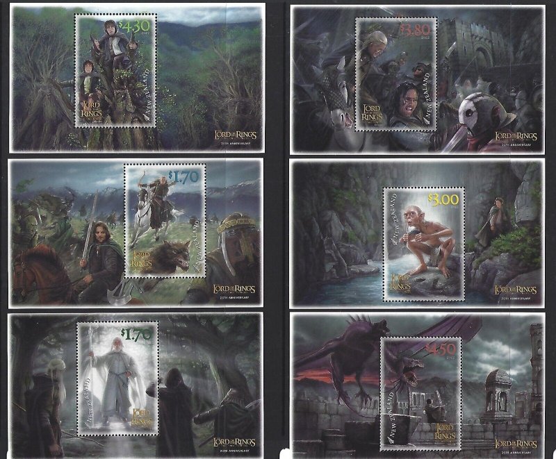 NEW ZEALAND 2022 Lord of The rings set of sheetlets UNMOUNTED MINT