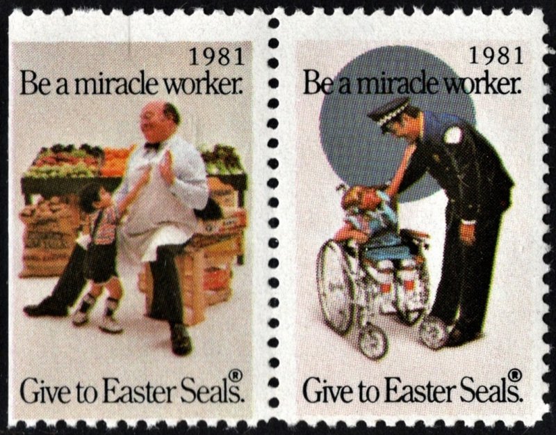 Easter Seals Pair (1981) MNH