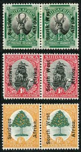 South West Africa SG45/47 1927 Set of 3 with Opt M/M