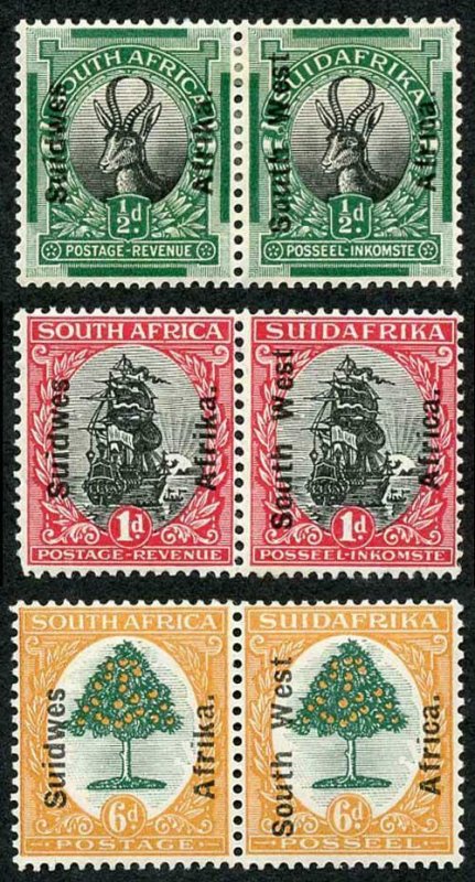 South West Africa SG45/47 1927 Set of 3 with Opt M/M