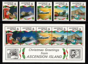 ASCENSION 1993 Christmas; Scott 570-74, 574a, SG 608-13; MNH