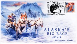23-042, 2023, The Big Race, Event Cover, Pictorial Postmark, Dog Sled, Anchorage