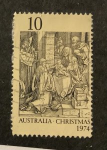 Australia 1974  Scott 600 used - 10c, Christmas,  Adoration of the King By Durer