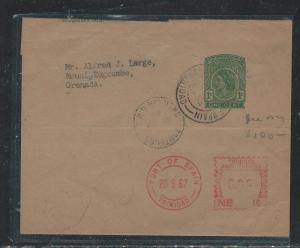 TRINIDAD AND TOGAGO (P0407B) QEII PS WRAPPER 1CC UPRATED METER 5C TO GRENADA