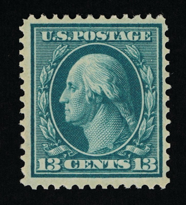 EXCEPTIONAL GENUINE SCOTT #339 F-VF MINT OG NH APS CERT 1909 13¢ BLUE GREEN