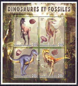 Djibouti 2006 Dinosaurs Fossils (II) Sheet MNH