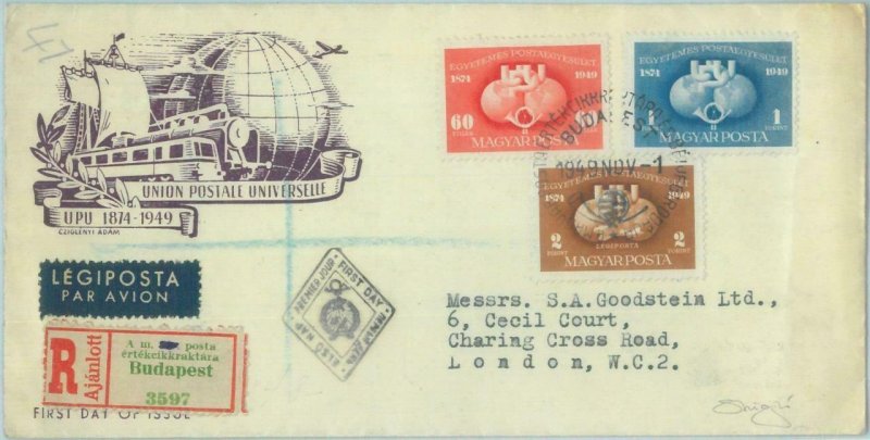 89065 - HUNGARY - POSTAL HISTORY - Set of 3 Stamps on FDC COVER 1962 - UPU