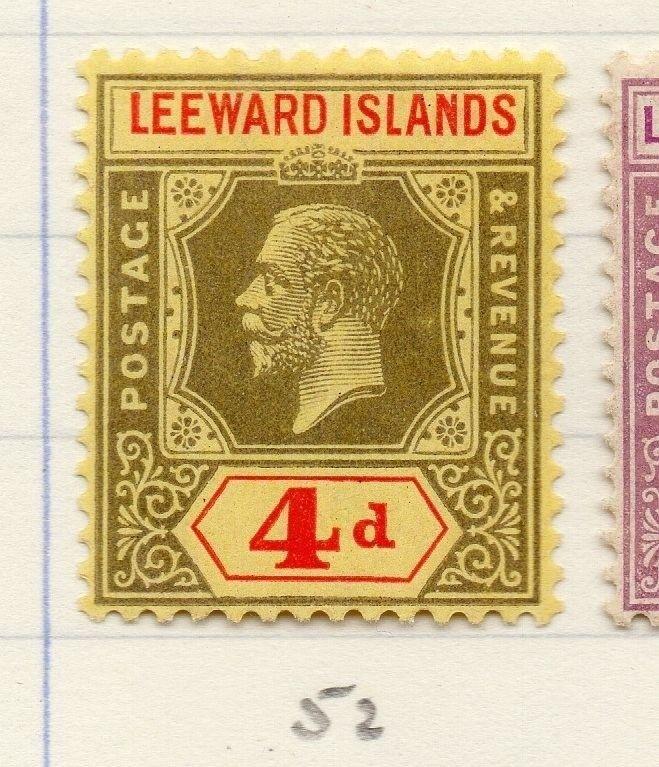 Leeward Islands 1000 Early Issue Fine Mint Hinged 4d. 203469