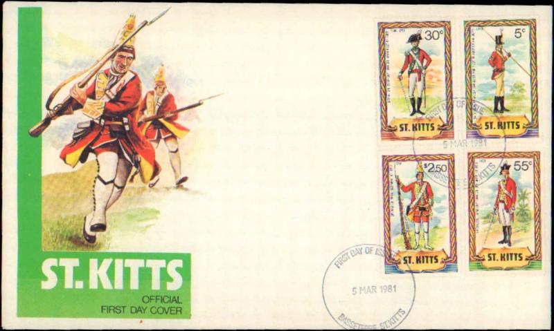 Saint Kitts, Military Related, First Day Cover