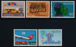 Switzerland 803-7 MNH Mobile Post Office, Aircraft, Lusanne University
