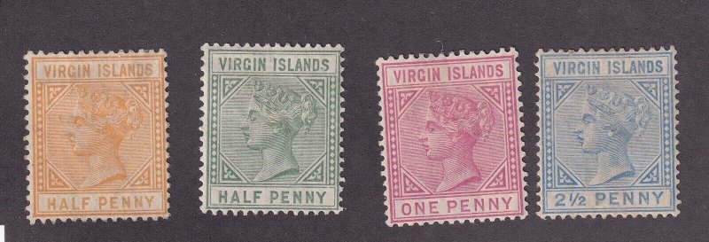 Virgin Is. Scott #'s 12 - 15 Set F-VF OG mint hinged cv $ 50 ! see pic !