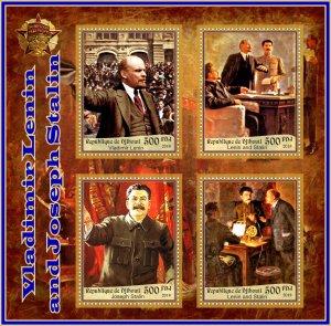Stamps. Famous people. V. Lenin, J. Stalin  2019 1+1 sheets perforated