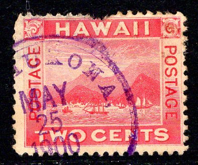 Hawaii #81, used, part Mahukona 253.01 (rarity 5) cancel, pulled perf