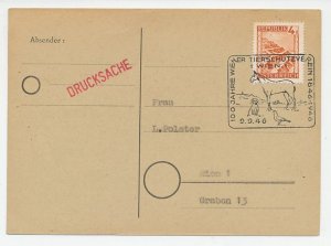 Card / Postmark Austria 1946 Animal Protection - Horse - Dog - Pigeon