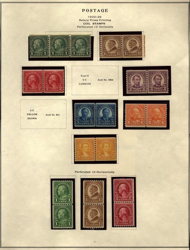 US Scott 597,598,599,600,602,603,604-606 ,723 Joint Line Pairs Mint NH $245.00