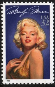 SC#2967 32¢ Legends of Hollywood: Marilyn Monroe Single (1995) MNH