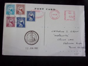 LUNDY: LUNDY STAMPS USED ON 1982 POSTCARD