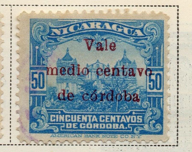 Nicaragua 1918-21 Early Issue Fine Used 1/2c. Surcharged 323637