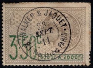 1900 France Revenue 3 Francs 50 Centimes Negotiable Instrument Tax Stamp