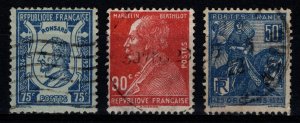 France 1924-29 various comm., Ronsard, Bertheklot, Joan of Arc [Used]