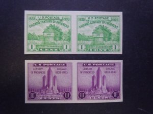 1933 #730a & 731a 1c & 3c Souvenir Sheet Pairs  MNH NGAI VF