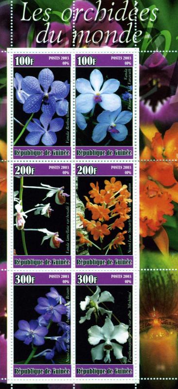 Guinea 2003 Orchids Sheet (6) Perforated mnh.vf