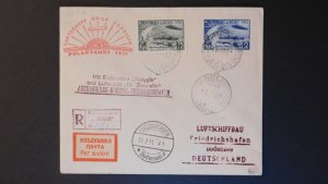1931 Leningrad RUSSIA USSR Graf Zeppelin Cover Polar Flight to Germany Malyguin