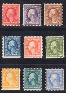 MOMEN: US STAMPS #332-340 MINT OG H/2NH(2c,5c) LOT #80186