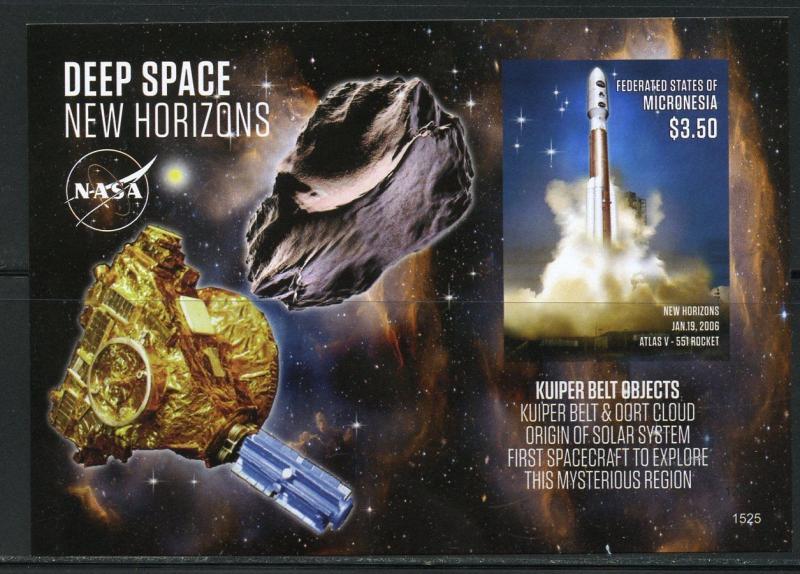 NEVER BEFORE OFFERED RARE MICRONESIA DEEP SPACE NEW HORIZONS  S/S  IMPERFORATE