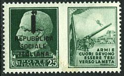 Itialian Socialist Rep. 9 MNH  - Overprint