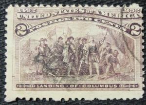 US #231 Used Single, Landing of Columbus SCV $.30 L8