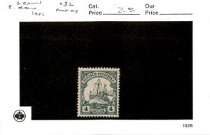 German East Africa, Postage Stamp, #32 Mint NH, 1906 Yacht (AB)