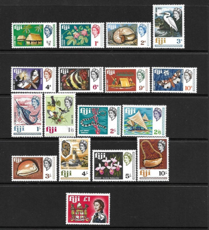 1968   FIJI   -  SG.  371 / 387  -  DEFINITIVES  -  MNH