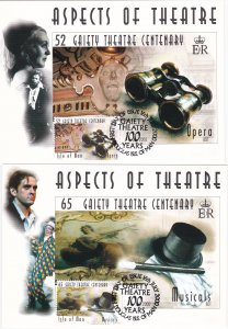 Isle of Man # 866-871, Gaiety Theatre, Maxi Cards, with First Day Cancels