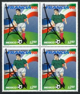 MEXICO 1998 2.30p World Cup Soccer FRANCE 98 Sc 2067 BLOCK OF 4 MNH