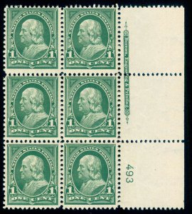 MOMEN: US STAMPS #279 PLATE BLOCK MINT OG NH FRESH LOT #70023