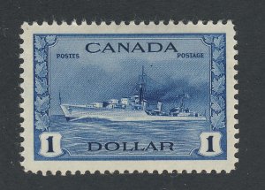 Canada WW2 Destroyer Stamp; #262-$1.00 Destroyer MH VF Guide Value = $80.00