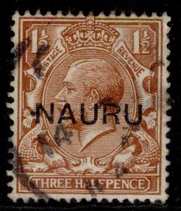 NAURU GV SG15, 1½d red brown, USED. Cat £55.