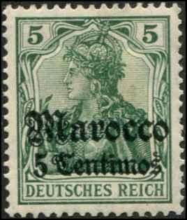 Germany Offices Morocco SC# 34 MH  5c on 5pf wmk 125