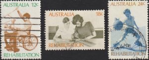 Australia #523-525 1972 Rehabilitation of Handicapped USED-Fine-VF-NH. Set of 3