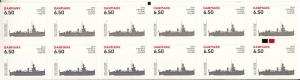 Denmark MNH Scott #1486a Booklet of 12 6.50k Artillery ship 'Niel Iuels' Roya...