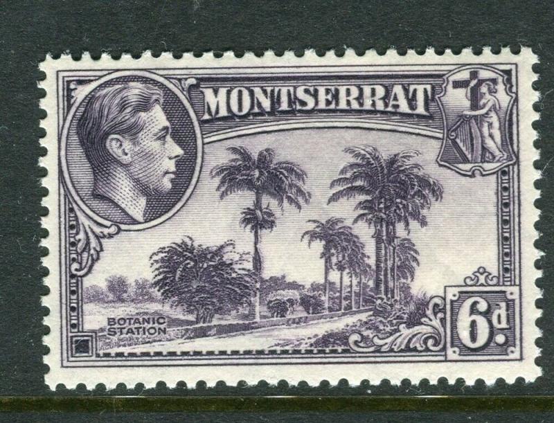 MONTSERRAT; 1938 early GVI issue Mint hinged Shade of 6d. Perf 14 value