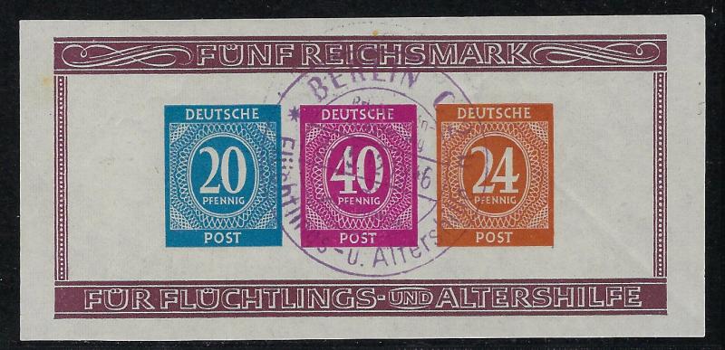 Germany AM Post Scott # B295, used, s/s, special cancellation