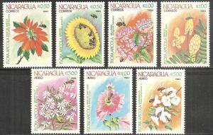 Nicaragua 1337-43 - MNH - scv - $2.50 - Flowers