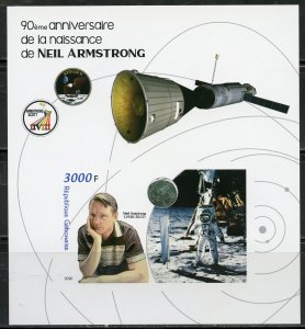 GABON 2020  90th ANNIVERSARY OF NEIL ARMSTRONG IMPERF SOUVENIR SHEET MINT NH